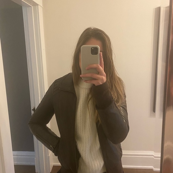 Mackage - Aritzia - Brown Lambskin Leather Jacket - Picture 8 of 10